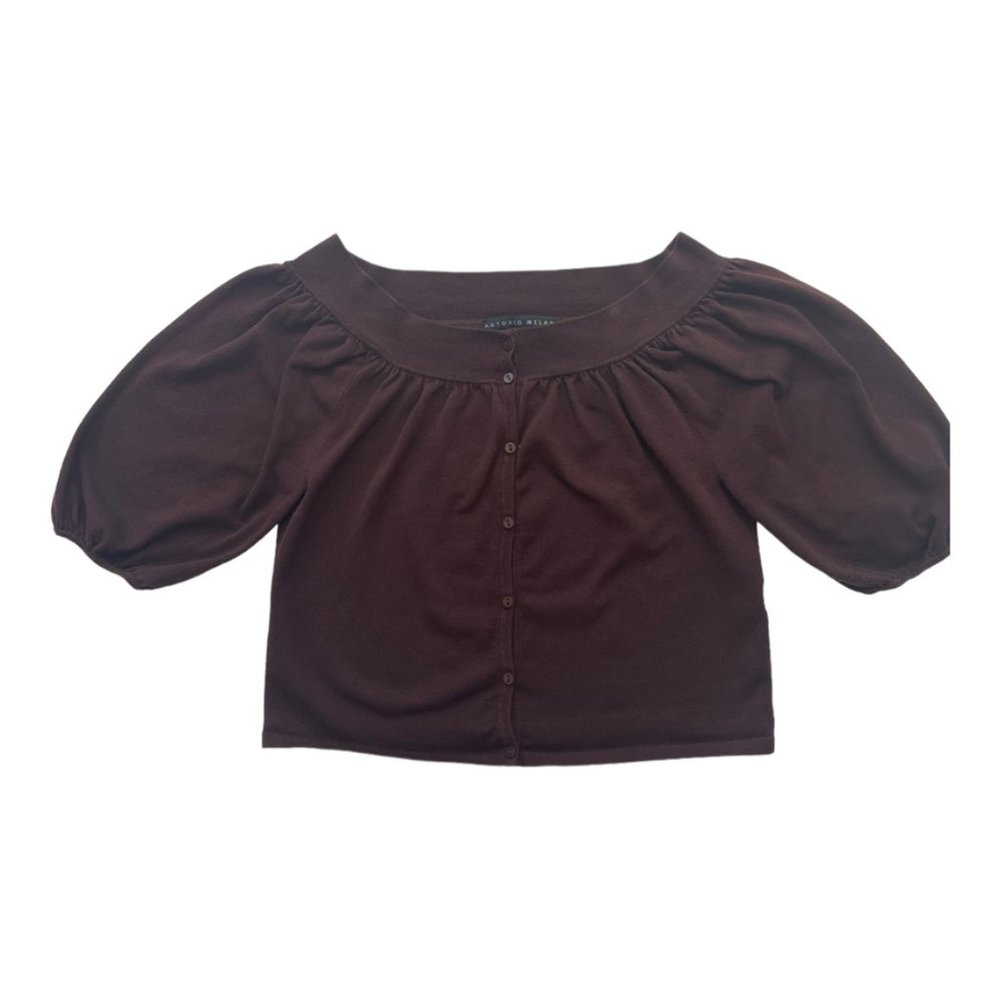 Antonio Melani Off-The-Shoulder Top Sweater Silk and Cotton Blend Size XS - - Picture 5 of 11